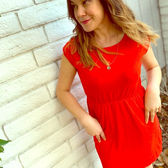 H&M’s Basic Dress in Red/Coral - Picture 1 of 5